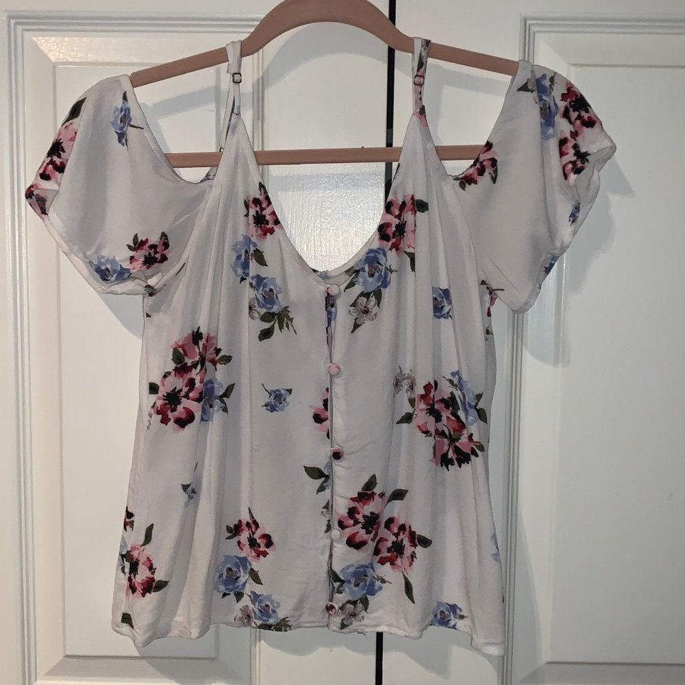 Kendall & Kylie Floral Tank top w/ Sleeves, Small